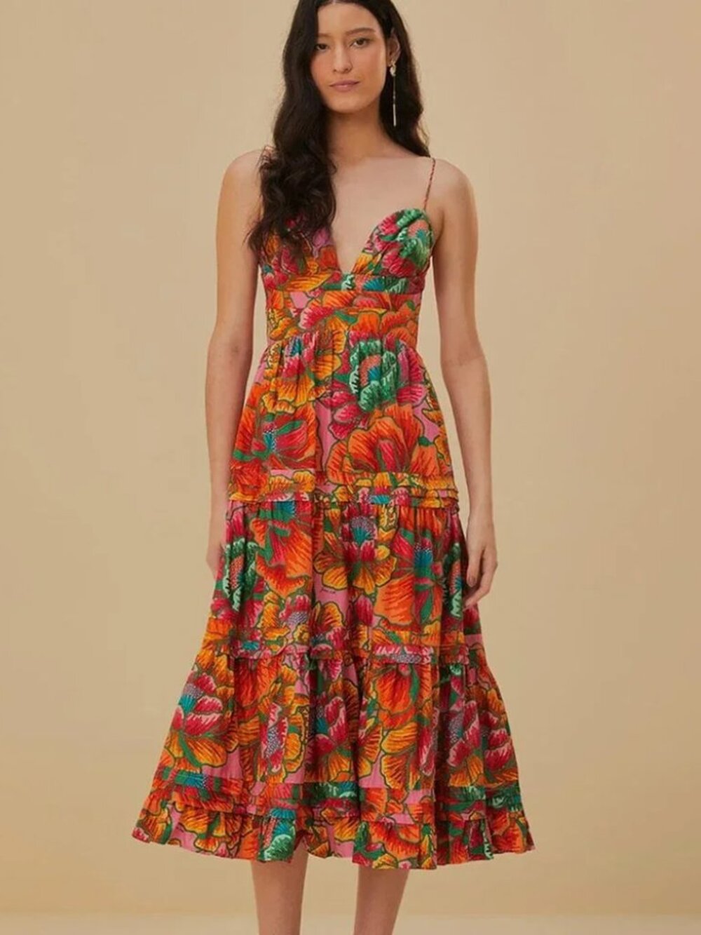 FARM Rio Beaded Spring Pink Sleeveless Maxi Dress
